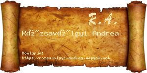 Rózsavölgyi Andrea névjegykártya